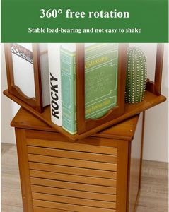 Combohome Bamboo Rotating Bookshelf Wooden <strong>Bookcase</strong> for Home <strong>Decor</strong> Modern Bookshelves - Product Image 5