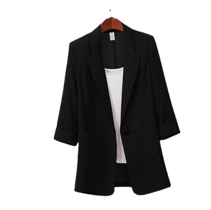 Traje de Mujer Casual Holgado de Talla Grande, de Algodón y Lino Transpirable, con Manga 3/4 y Largo Medio, a la Moda - Product Image 3