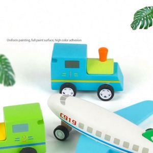 CE CPC Juguetes de Madera Natural para Bebés, Coches de Inercia, Trenes, Aviones, Mini Vehículos para Niños - Product Image 3
