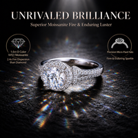 Bague Halo Ronde en Moissanite, Argent S925, Zircon Cubique d'un Carat, Pavé, à Queue Fendue, Bijoux de Mariage et de Fiançailles pour Femme