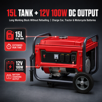 Générateur à essence 230V 50Hz 2kW 2.5kW 3kW, moteur 4 temps OHV refroidi par air, réservoir 15L, AVR 12V DC pour maison, atelier, ferme, camping