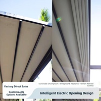 Pergola motorisée pliante en gros pour terrasse, cour, protection solaire, imperméable, en alliage d'aluminium, pour extérieur