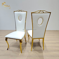 Chaises de mariage royales en acier inoxydable doré à dossier haut, vente en gros d'usine NIKA