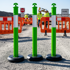 Postes Delimitadores de Tráfico Vevor de 48 Pulgadas con Base Reflectante Rellenable, Conos de Seguridad Verdes para Obras de Construcción - Product Image 2
