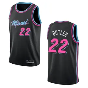 2023 Basketball Stitched/hot Pressed Jersey Miami_heat #22 Jimmy Butler #14 Herro #3 Wade 75th Logo New Sponsors Patch