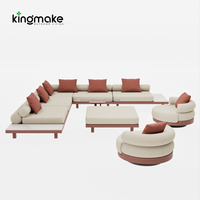 Canapé modulaire moderne de loisirs, chaise longue imperméable, ensemble de canapés pour hôtel, patio, jardin, ensemble de meubles de jardin pour cour extérieure