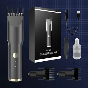 Hair Salon Professional Black Cordless Hair Clippers With Low Noise USB Rechargeable Electric Hair Clipper For Barbers