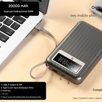 Grosir kustom Logo Power Bank portabel pengisian daya Bank Display 100W Laptop 20000mah baterai Bank