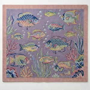 Hand Tufted Purple Fish Wool Carpet with Vibrant Aquarium Inspired Ocean Design for Bedroom Living Room Nursery <b>Kids</b> Room Play - Product Image 2