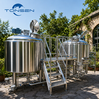 Usine de brassage de bière complète Tonsen 2000L 3000L 5000L, système de brassage commercial 20HL-50HL pour microbrasserie