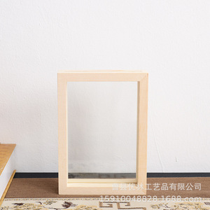 Solid Wood Photo <b>Frame</b> Rectangular Pine Natural Color Tabletop Display DIY Ornament - Product Image 3