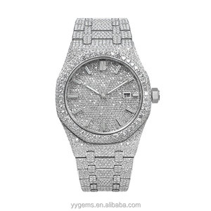 Reloj de Lujo Automático Personalizado para <span class=keywords><strong>Hombre</strong></span>, con Certificación de Diamantes, Completamente Cubierto de Moissanita VVS1, Acero Inoxidable, Mecánico, Resistente al Agua - Product Image 5