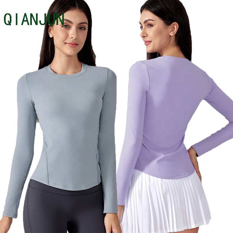 Wholesale High Elasticity Women's Yoga Clothes Round Neck Top Waist Cinching Slimming Outdoor Jogging Yoga Clothes