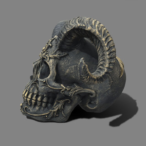 Estatua de Resina Punk - Escultura Gótica de Cabeza de Cabra Satánica, Estética Ecológica, Decoración de Mesa para Halloween - Product Image 4
