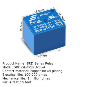 E-era อิเล็กทรอนิกส์ใหม่ original original <span class=keywords><strong>SRD</strong></span>-03V <span class=keywords><strong>05V</strong></span> 06 09V 12V 24VDC-SL-A-SL-C 10A 4/5 pin รีเลย์ - Product Image 2