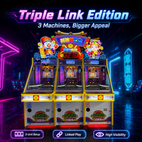 Machine de jeu d'arcade Coin Pusher 3 joueurs, connectable, avec jeu de récupération de tickets facile et personnalisable, et jeu à 9 grilles pour FEC
