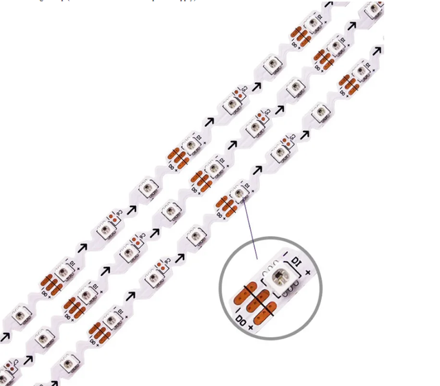 S Shape Addressable RGB 12V Led Strip Bendable Flexible SMD3838 60Leds 84Leds Zigzag S Type for Neon Sign Smart Led Strip Lights