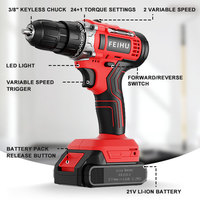 Perceuse rechargeable, perceuse sans fil, ensemble d'outils électriques, perceuse à batterie, tournevis électrique