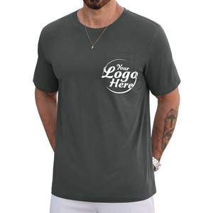 Camiseta personalizada UPF 50 + de manga corta con cuello redondo para hombre, camiseta transpirable de secado rápido con bolsillo y patrón impreso - Product Image 5