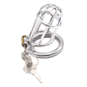 Клетка для пениса из нержавеющей стали FRRK, большой член, секс-игрушки, БДСМ, бондаж, замок, Мужской Пояс верности, большая клетка для пениса для мужчин - Product Image 2