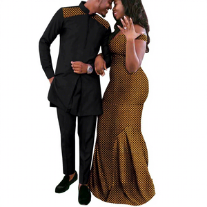 <span class=keywords><strong>Coppia</strong></span> africana in cotone eco-friendly Slim Fit stampa Dashiki abiti lunghi abbinati da uomo 2 pezzi Patchwork estivo - Product Image 6