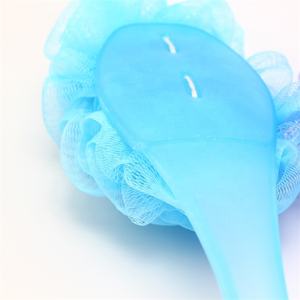 Éponge luffa à long manche en plastique Luffa de douche de massage corporel Pouf en maille personnalisé Ensemble d'éponge de bain - Product Image 4