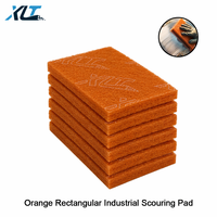 Tampon abrasif industriel non tissé orange 150*230mm avec velcro, tampon abrasif en nylon pour utilisation humide ou sèche, pour le débavurage des métaux, le polissage automobile
