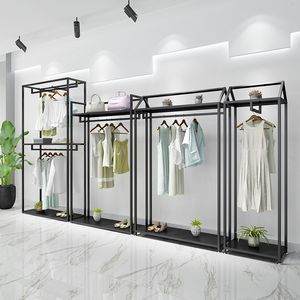 Centro commerciale <span class=keywords><strong>negozio</strong></span> <span class=keywords><strong>di</strong></span> <span class=keywords><strong>abbigliamento</strong></span> <span class=keywords><strong>di</strong></span> visualizzazione scaffale spot doppio-strato <span class=keywords><strong>di</strong></span> oro delle donne <span class=keywords><strong>negozio</strong></span> <span class=keywords><strong>di</strong></span> <span class=keywords><strong>abbigliamento</strong></span> appendere i vestiti cremagliera - Product Image 3