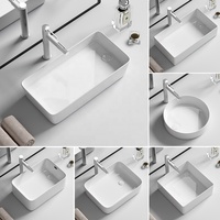 Évier de lavage de comptoir Design de formes variées Salle de bains Toilette en céramique Lavabos à main