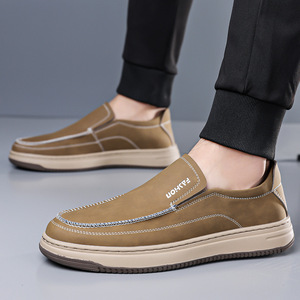 Mocassins en daim pour hommes L7HOU, bout rond, à enfiler, semelle extérieure en caoutchouc antidérapante, chaussures décontractées d'été - Product Image 2