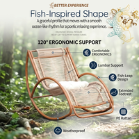 Fauteuil à bascule en rotin d'extérieur Meiqi, chaise de détente pour patio, jardin, balcon et cour