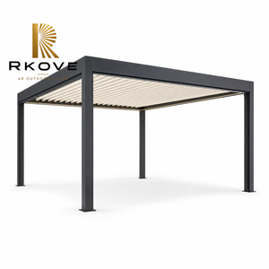 Pérgola Motorizada con Persianas Ajustables, Iluminación LED Cálida e Interfaz Preparada para Calefacción para un Ambiente Nocturno - Product Image 4