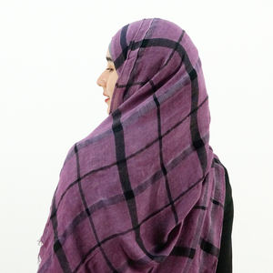 Accesorios <span class=keywords><strong>de</strong></span> Ropa Étnica <span class=keywords><strong>de</strong></span> Moda, <span class=keywords><strong>Tela</strong></span> Modal Voile para Bufandas, Viscosa Tailandesa, Hijab, Chales a Cuadros, Calidad Turca para Mujer - Product Image 5