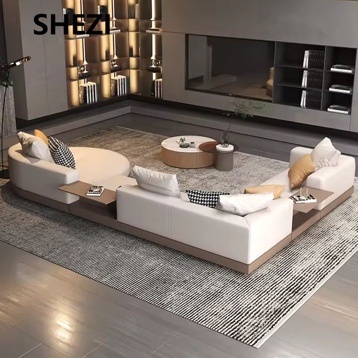 Shezi Modern Home Furniture Living Room Modular L Shape Sofa Italian