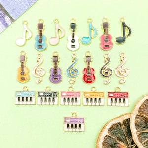 Colorful Musical Instrument Pendants Guitar Piano <b>Note</b> Alloy DIY Jewelry Charms For Creative Accessories Unisex Gift - Product Image 1
