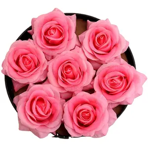Dekorasi meja pernikahan, mini sentuhan asli kepala mawar untuk dekorasi rumah perjamuan bunga pengantin