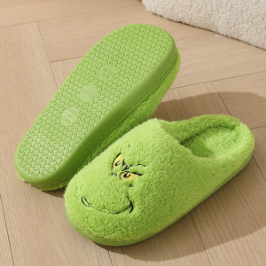 Thick Warm and Soft Grinch Themed Christmas <b>Slippers</b> Winter Indoor Footwear - Product Image 6