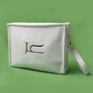 Pochette cosmétique en tissu éponge, design pliable avec fermeture éclair, petite pochette de rangement portable pour le <span class=keywords><strong>maquillage</strong></span>, idéale pour les voyages quotidiens et la plage - Product Image 3