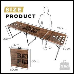 <span class=keywords><strong>Tavolo</strong></span> Pieghevole Professionale per Beer Pong da Campeggio in Legno con Venature Naturali OEM - Product Image 2