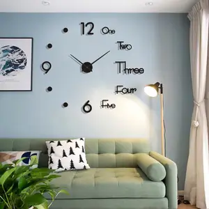 Orologio da parete moderno 3D con orologio adesivo da parete con orologio da parete