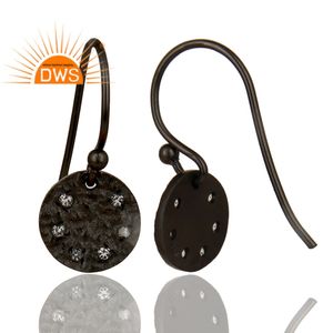 White Topaz Gemstone <b>Set</b> Earrings Designer Black Oxidized 925 Silver Women's Dangle Earrings <b>Jewelry</b> Manufacturer - Product Image 2