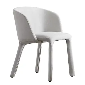 İskandinav tarzı modern accent kol yemek odası sandalyeleri lüks beyaz boucle kumaş sandalyeler restoran mobilya yemek masa sandalye
