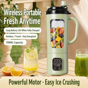 Mixeur Portable 700ML avec Contrôle Tactile, Écran LED Numérique, Extracteur de Jus Électrique, Préparateur de Smoothies et de Glace Pilée avec Paille pour l'Extérieur - Product Image 1
