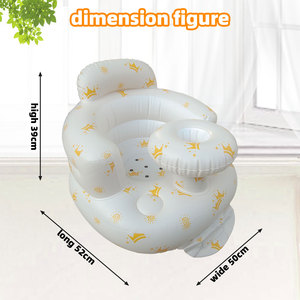 Canapé gonflable pour bébé avec imprimé couronne blanche, chaise en PVC peluche pour enfants, siège moelleux pour apprendre à s'asseoir à la maison - Product Image 4