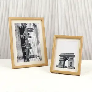 إطارات صور خشبية مخصصة للبيع بالجملة إطارات صور مزخرفة إبداعية إطارات صور خشبية من الحديد بإضاءة خلفية ليد إطارات صور مقاس 7 8 10 A4