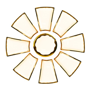 JIUWANG Venta caliente barato blanco y oro cerámica cocina restaurante plato oro borde cuencos 1 tonelada Platos y platos - Product Image 4