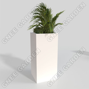 Weather Resistant White Galvanized Metal <b>Planter</b> <b>Box</b> 350Lx350Wx760H with Divider Rust Proof Flower Pot Durable Garden Decor for - Product Image 6