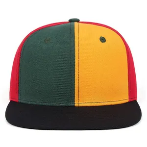 Custom High Quality 6 Panel Flat Brim Wooden Cork Leather Patch Logo Hip Hop Snapback Hat Caps