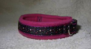 Collier pour chien en velours personnalisé, motif uni, réglable avec étoiles, choix de couleurs de doublure - Product Image 6