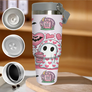 Vaso Térmico de 30oz con Diseño de Murciélago Fantasma, Taza de Viaje de Acero Inoxidable Aislada, Botella de Agua Portátil y Resistente para Amantes del Estilo Gótico - Product Image 4